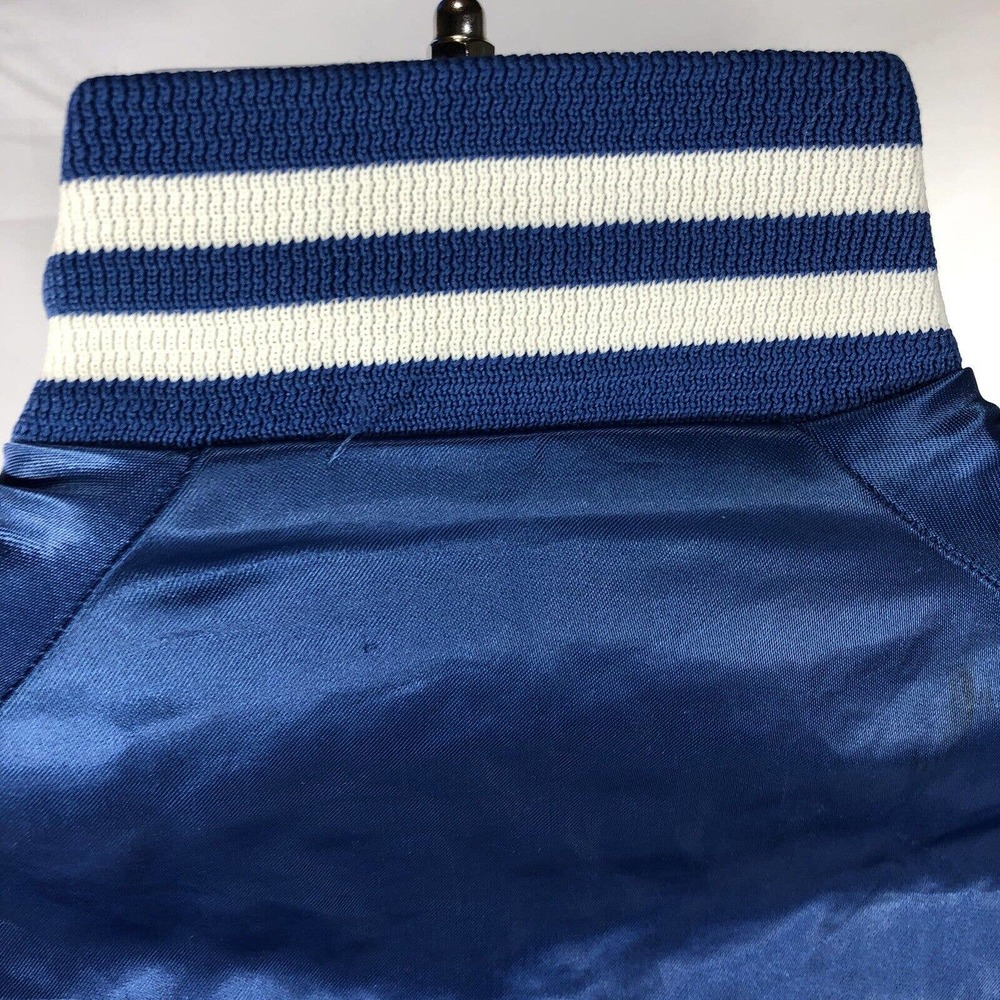 VTG GAUDET MIDDLE SCHOOL MIDDLETON VARSITY JACKET YOUTH MEDIUM SNAP BUTTON BLUE - Picture 11 of 16